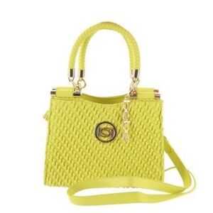 Bebe Erika Mini Shopper Crossbody Bag with Gold Detail, Lemon, NWT!